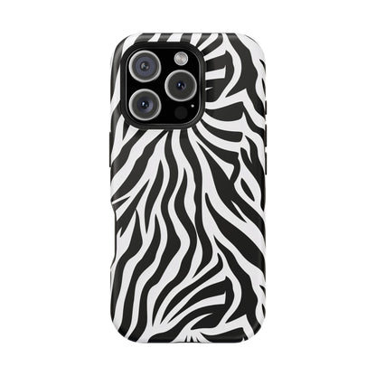 Zebra Stripe phone case with the camera cutout in view