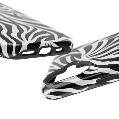 Zebra Stripe phone case, polycarbonate shell with black TPU liner
