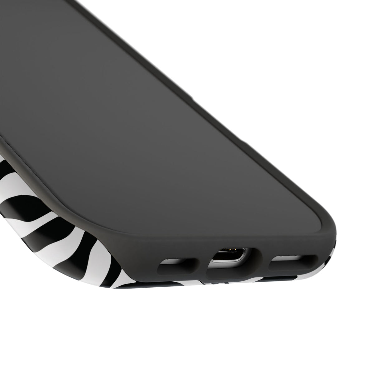 Zebra Stripe phone case shown in glossy finish